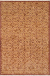 handmade Transitional Kafkaz Tan Lt. Gold Hand Knotted RECTANGLE 100% WOOL area rug 8 x 10